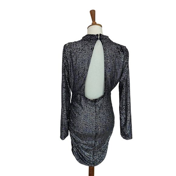 Alexia Admor Rainbow Sequin Mini Dress Size 10 Bodycon Long Sleeve Ruched $295 - Picture 8 of 12